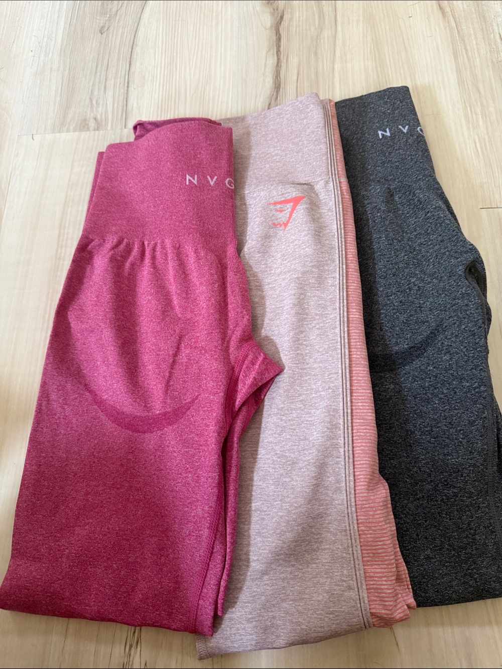 NVGTN Trio Leggings — Rose, Light Pink & Charcoal